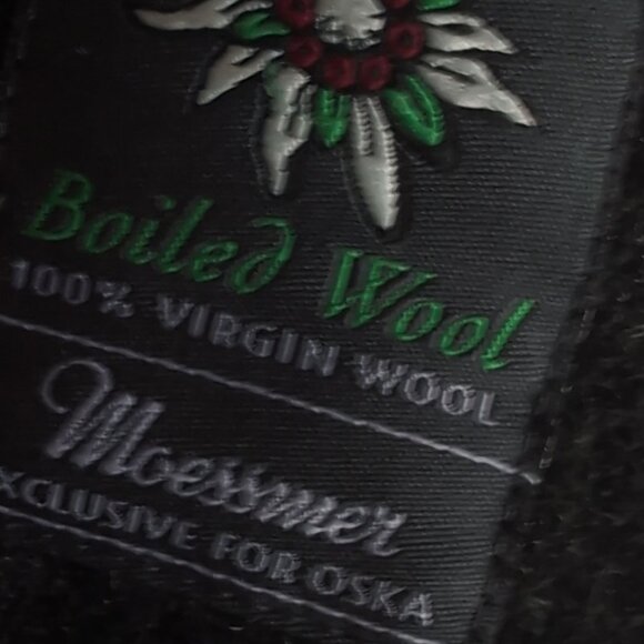 OSKA BOILED Wool Coat Womens Size 12 / 14 Gray Coat 3/4 Length - Picture 5 of 9